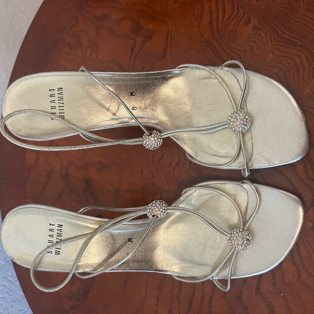 ❤️ Stuart Weitzman light gold  Strappy Women's Sandals